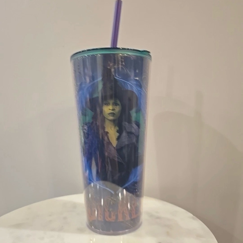 Wicked For Good Tumbler Glinda/Elphaba Cup Cinemark With Reusable Straw New